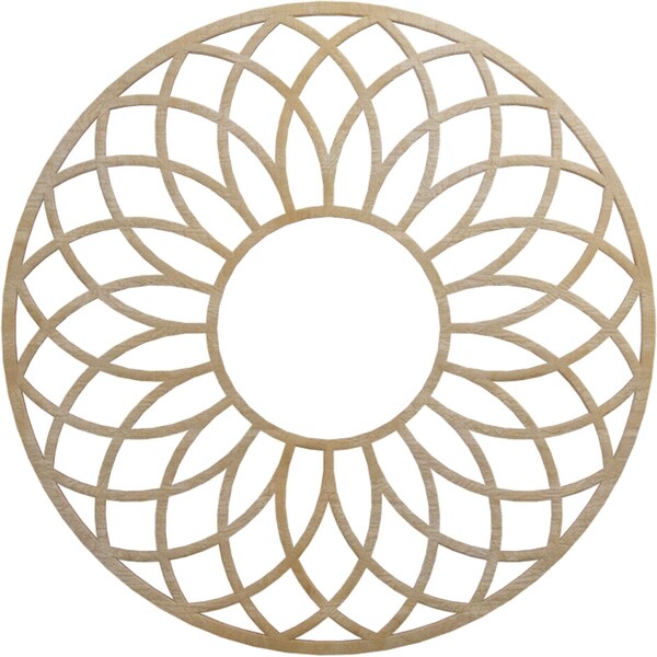 Ekena Millwork Cannes Wood Fretwork Pierced Ceiling Medallion, Birch, 28"OD x 9 5/8"ID x 3/8"T CMWP28X28X0375CNBI - main